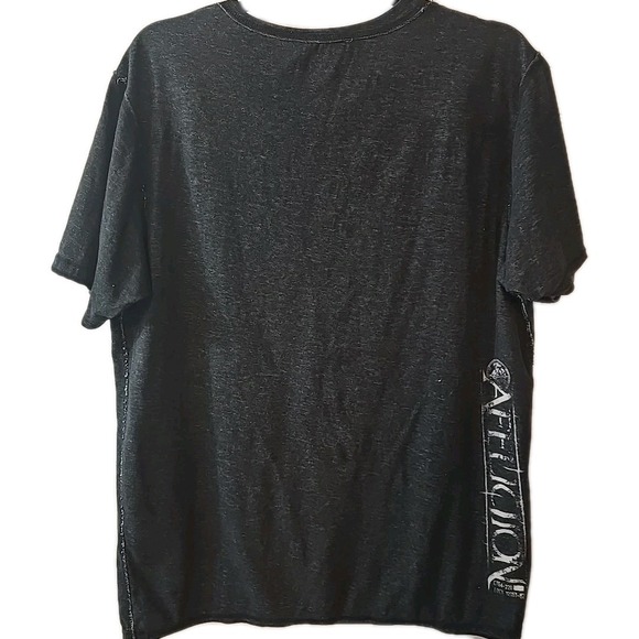 Affliction Graphic T-Shirt Size L Gray Double Sided Short Sleeve Y2K Distressed - Picture 7 of 7